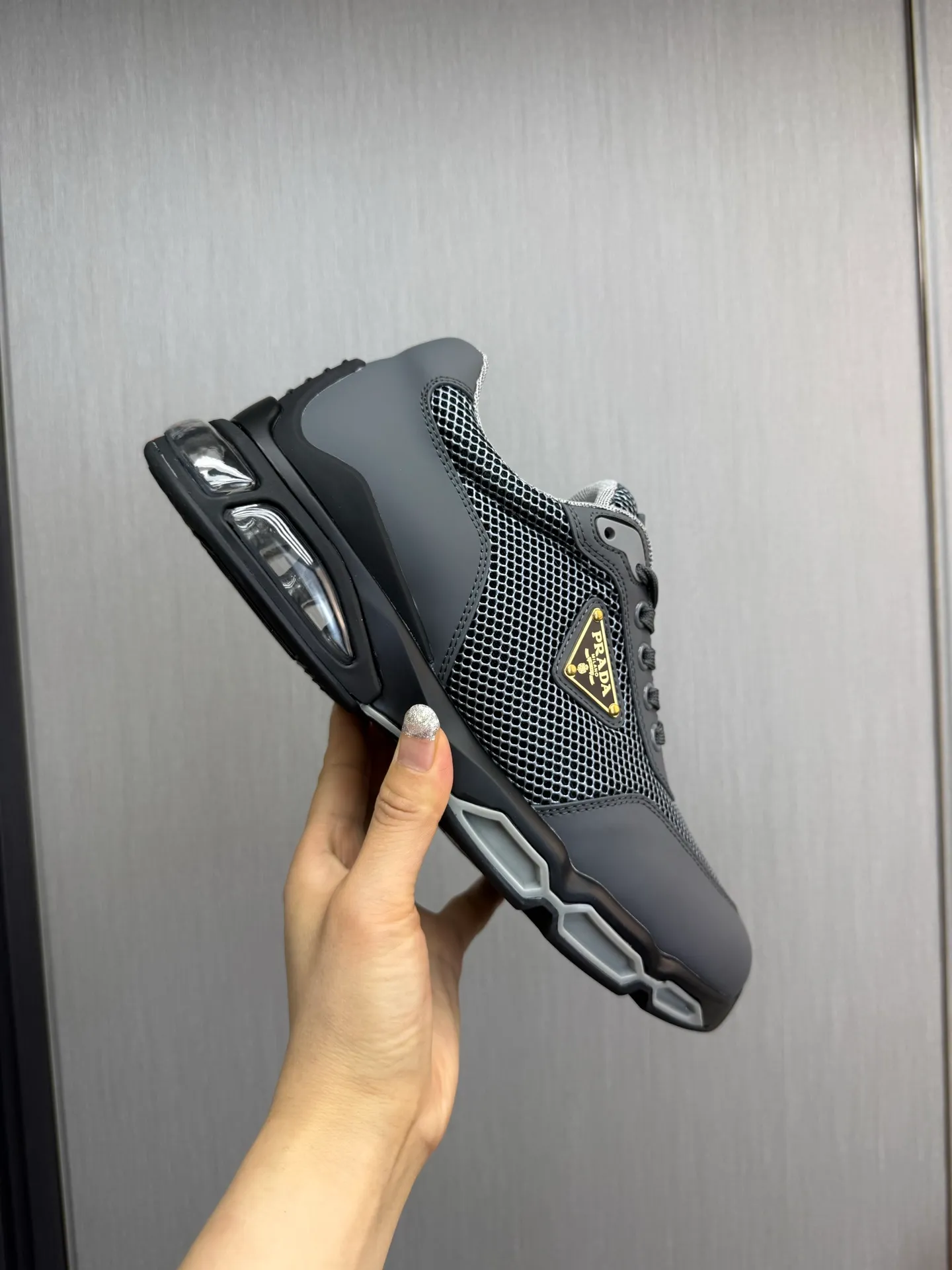 Men's shoes 💰640💰 [PRADA] Men's shoes are popular in the counter, high-quality shipments ✔️Official website synchronization, original cowhide with mesh surface + cowhide lining, 1⃣️:1⃣️reproduction, original air cushion original bottom, 38-45 (customized at 45)